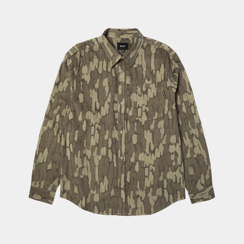 HUF(ハフ)/ WARPED CAMO CORDUROY SHIRT -MUTED CAMO-