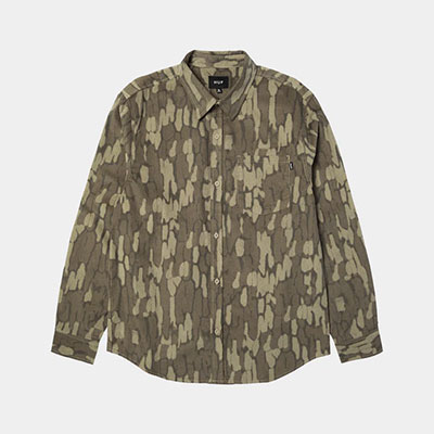 HUF(ハフ)/ WARPED CAMO CORDUROY SHIRT -MUTED CAMO-