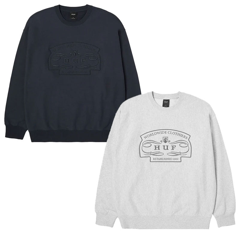 HUF(ハフ)/ WORLDWIDE CLOTHIERS CREWNECK -2COLOR-