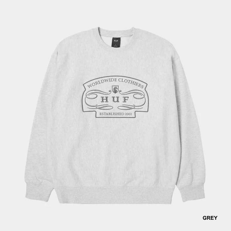 HUF(ハフ)/ WORLDWIDE CLOTHIERS CREWNECK -2COLOR-