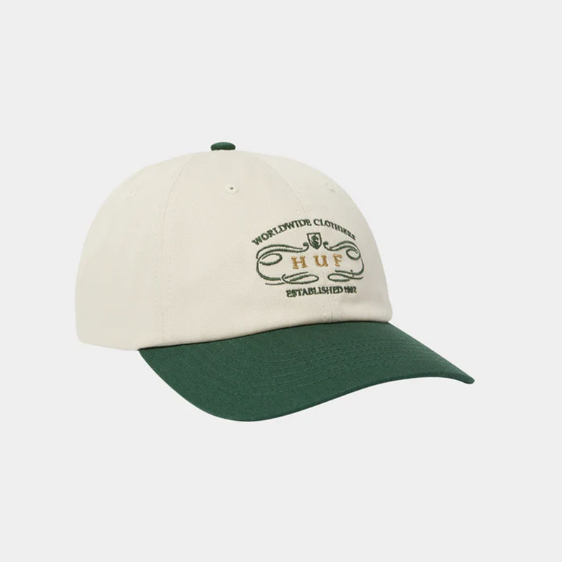 HUF(ハフ)/ WORLDWIDE CLOTHIERS 6 PANEL CV HAT -GREEN-