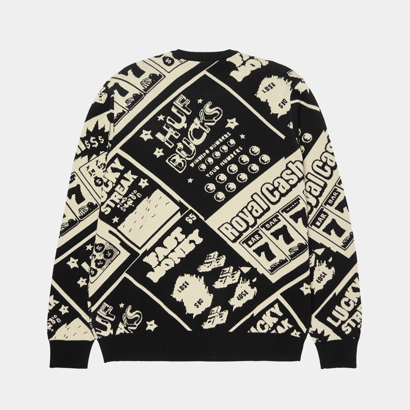 HUF(ハフ)/ LUCKY CREWNECK SWEATER -BLACK-