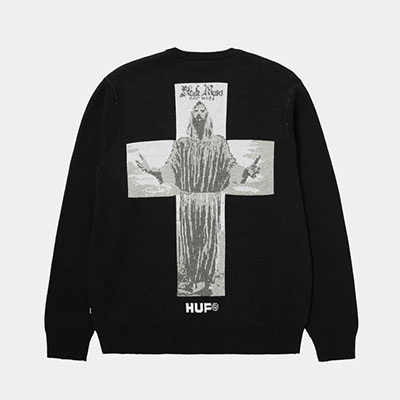 HUF(ハフ)/ BLACK MOSES KNIT SWEATER -BLACK-