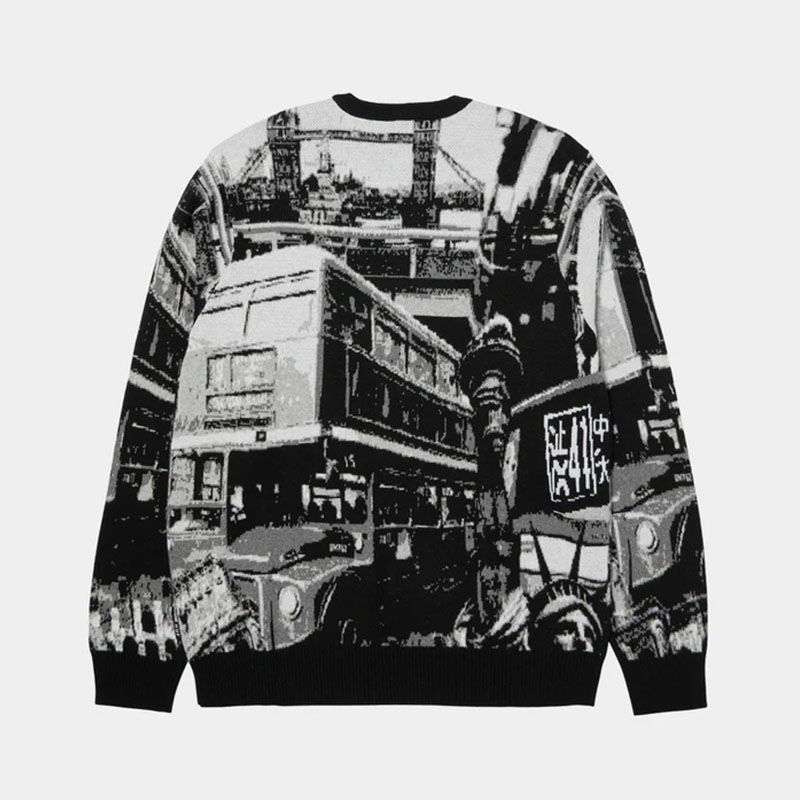 HUF(ハフ)/ WORLDWIDE COMMUTER SWEATER -BLACK-