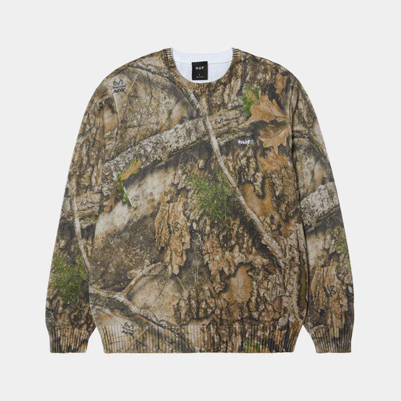 HUF(ハフ)/ HUF × REALTREE CREWNECK SWEATER
