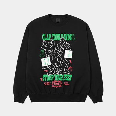 HUF(ハフ)/ EVERYBODY GET LOOSE CREW -VINTAGE BLACK-