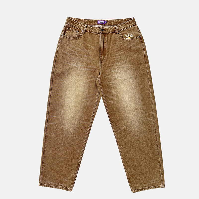LABROS(ラブロス)/ SMART DAISY CAT BRUSH BAGGY JEANS -BROWN-