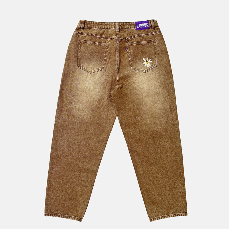 LABROS(ラブロス)/ SMART DAISY CAT BRUSH BAGGY JEANS -BROWN-