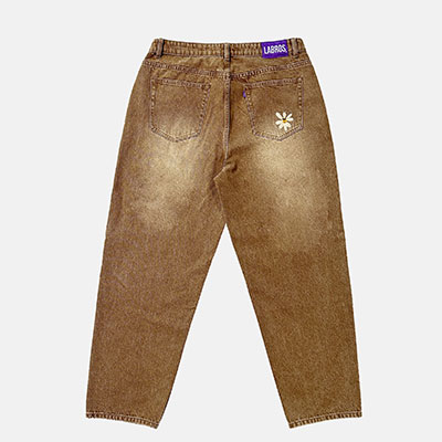 LABROS(ラブロス)/ SMART DAISY CAT BRUSH BAGGY JEANS -BROWN-