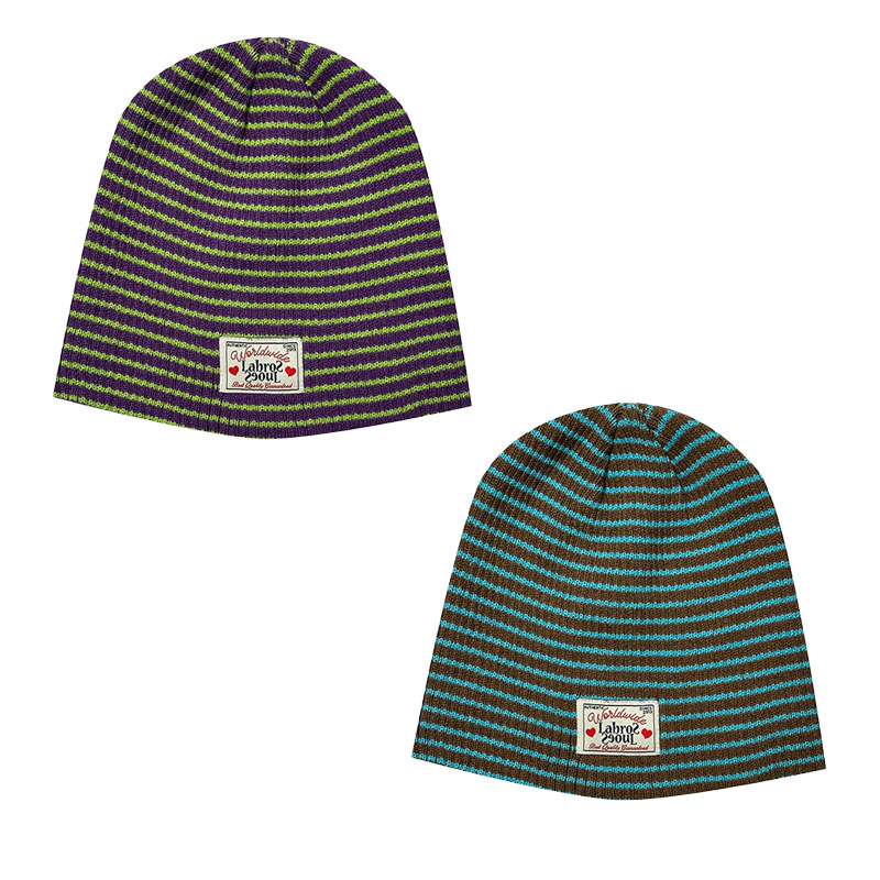 LABROS(ラブロス)/ STRIPE SHORT BEANIE -2COLOR-