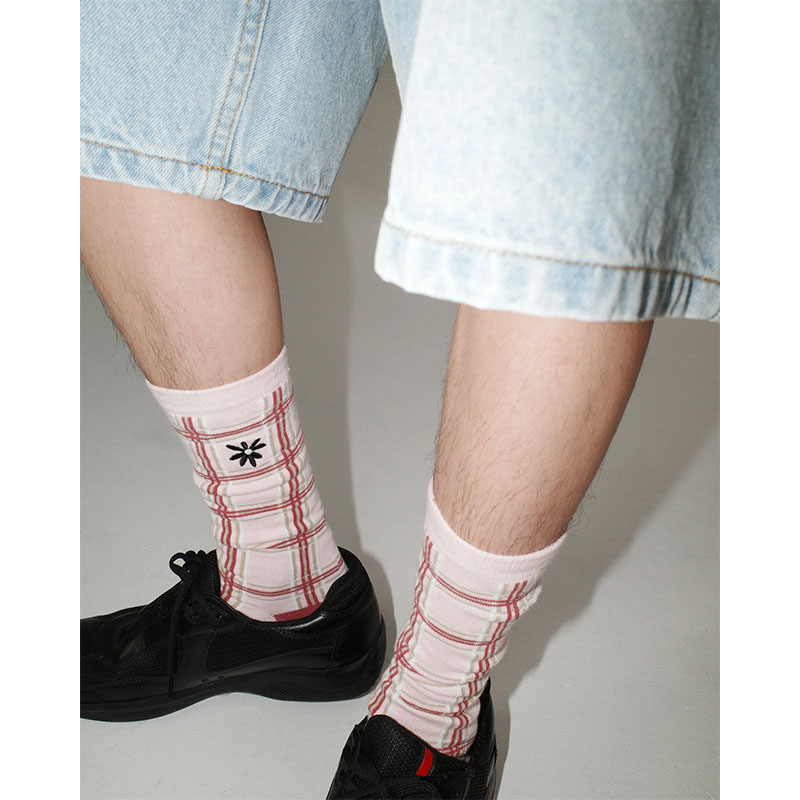 LABROS(ラブロス)/ SYMBOL PLAID SOCKS -PALE PINK-