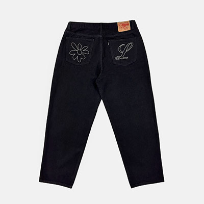 LABROS(ラブロス)/ BIG STITCH BAGGY JEANS -BLACK-