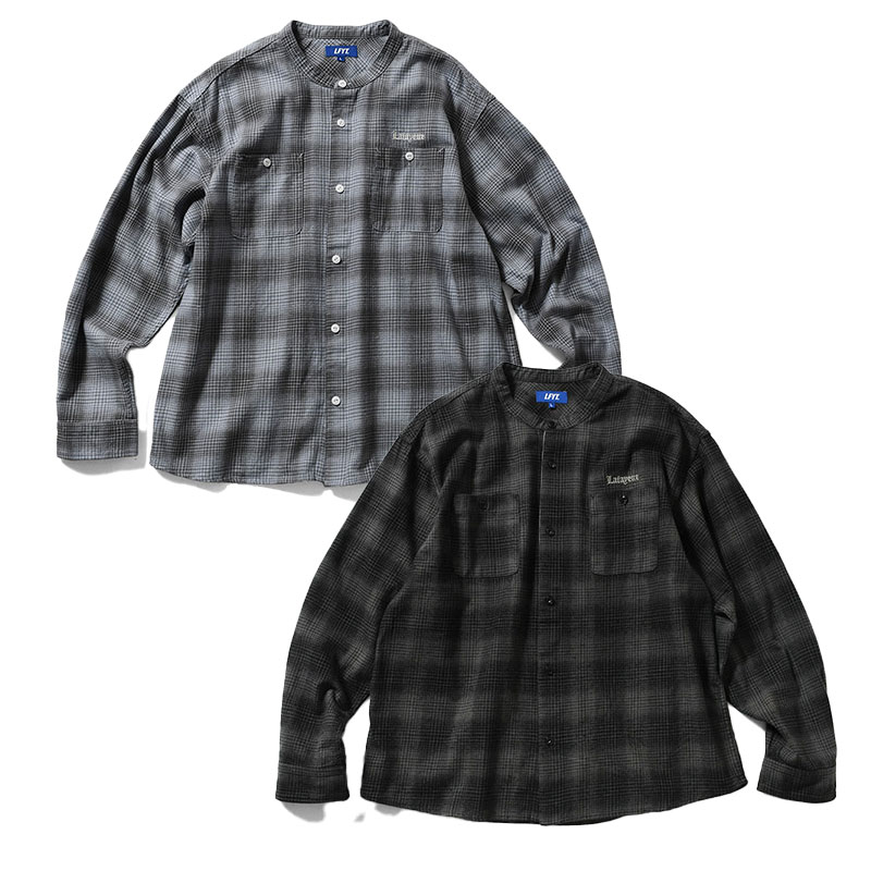 LFYT(エルエフワイティー)/ NEP TWILL CHECK BAND COLLAR SHIRT -2.COLOR-