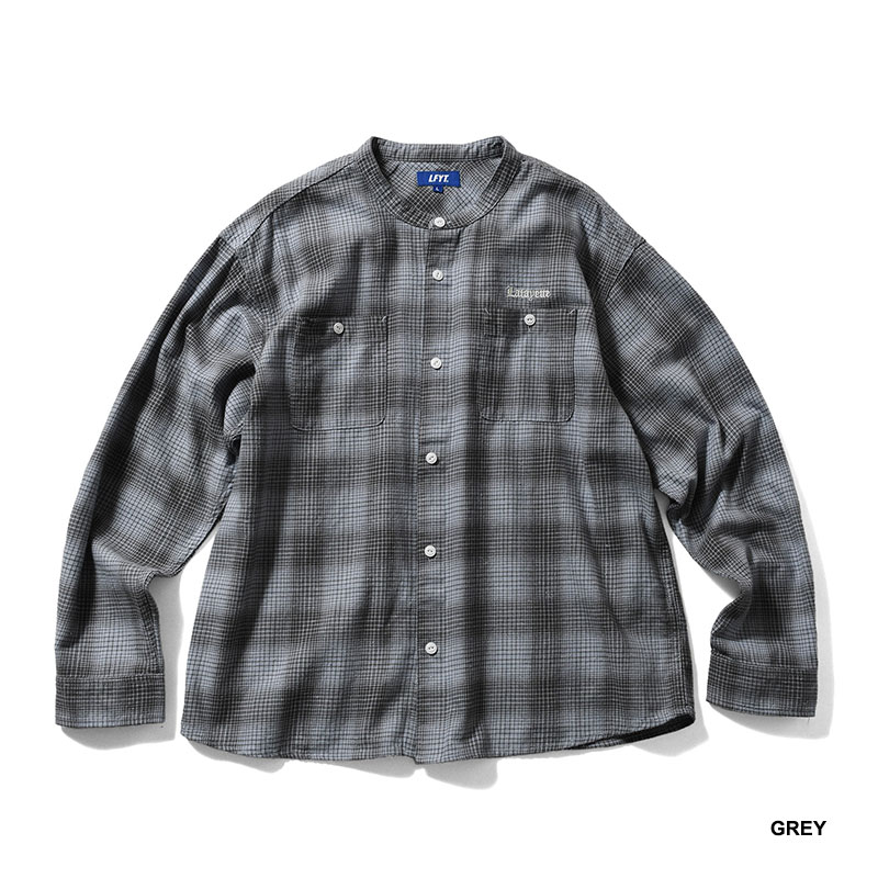 LFYT(エルエフワイティー)/ NEP TWILL CHECK BAND COLLAR SHIRT -2.COLOR-