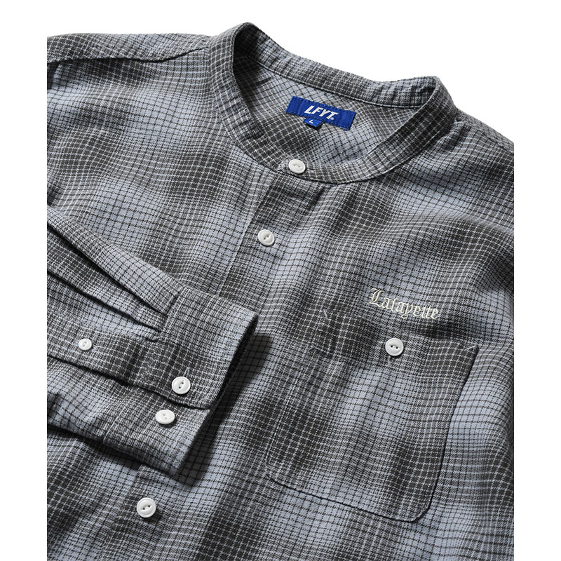 LFYT(エルエフワイティー)/ NEP TWILL CHECK BAND COLLAR SHIRT -2.COLOR-