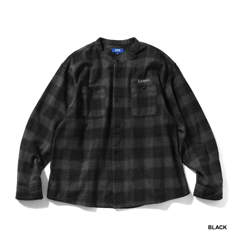 LFYT(エルエフワイティー)/ NEP TWILL CHECK BAND COLLAR SHIRT -2.COLOR-