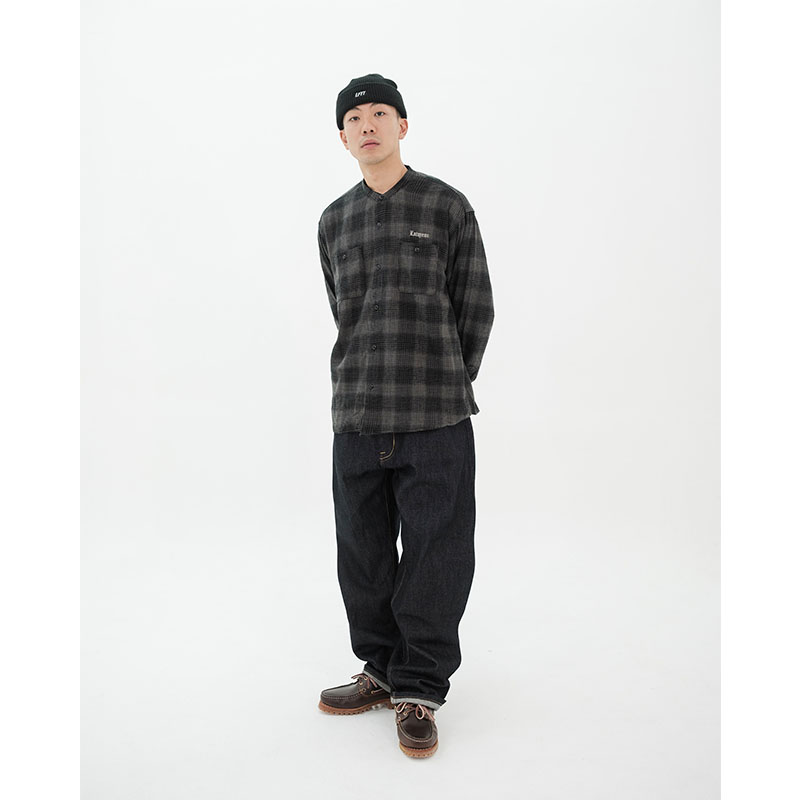LFYT(エルエフワイティー)/ NEP TWILL CHECK BAND COLLAR SHIRT -2.COLOR-