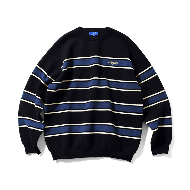 LFYT(エルエフワイティー)/ HERITAGE COTTON KNIT SWEATER -BLACK-