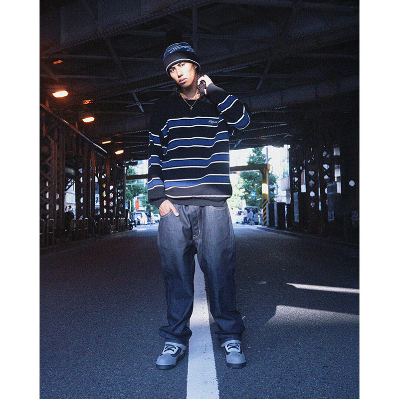 LFYT(エルエフワイティー)/ HERITAGE COTTON KNIT SWEATER -BLACK-