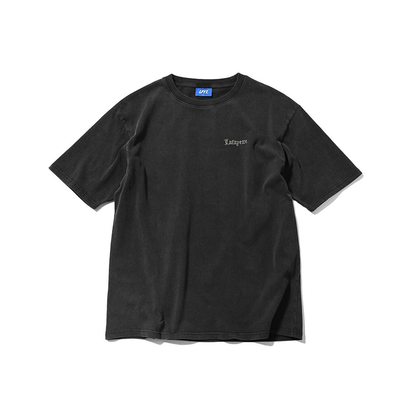 LFYT(エルエフワイティー)/ OLD ENGLISH LOGO PIGMENT DYED TEE -4.COLOR-(BLACK)