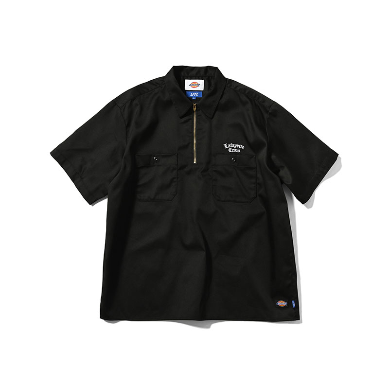 LFYT(エルエフワイティー)/ DICKIES × LFYT HALF ZIP WORK SHIRT -BLACK-