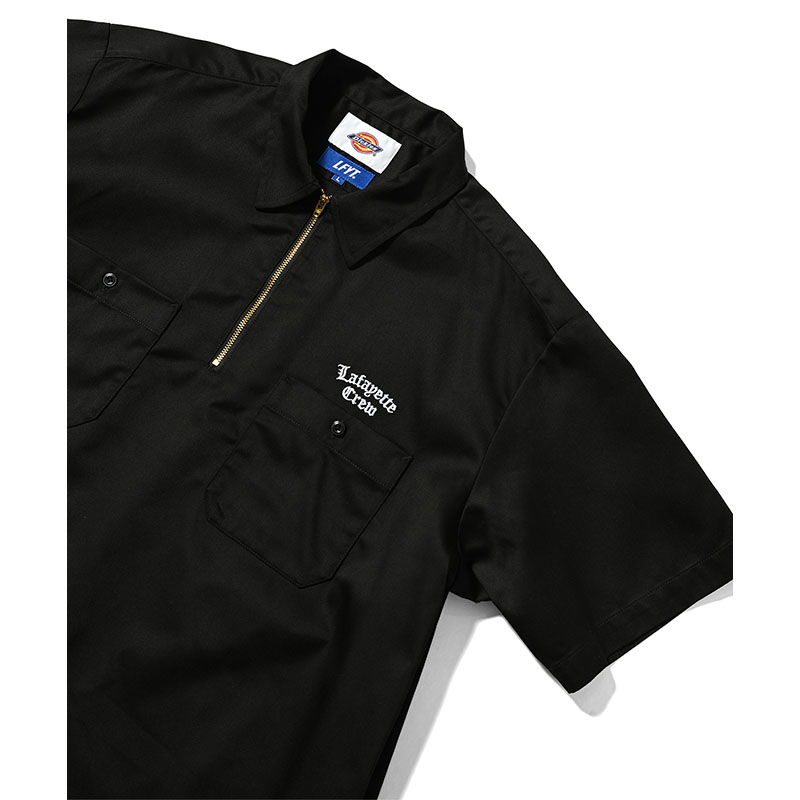 LFYT(エルエフワイティー)/ DICKIES × LFYT HALF ZIP WORK SHIRT -BLACK-