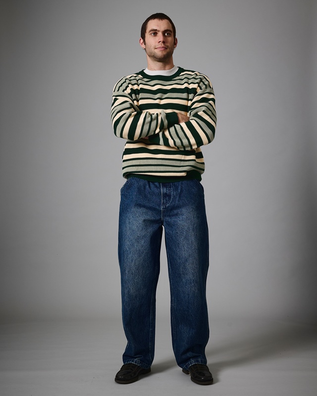 PASS PORT(パスポート)/ Striped Organic Knit Sweater -2.COLOR-