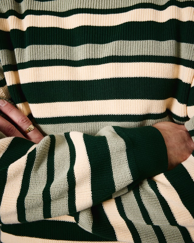 PASS PORT(パスポート)/ Striped Organic Knit Sweater -2.COLOR-