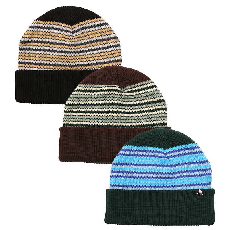 PASS PORT(パスポート)/ Striped Organic Knit Beanie -3.COLOR-