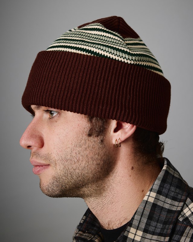 PASS PORT(パスポート)/ Striped Organic Knit Beanie -3.COLOR-