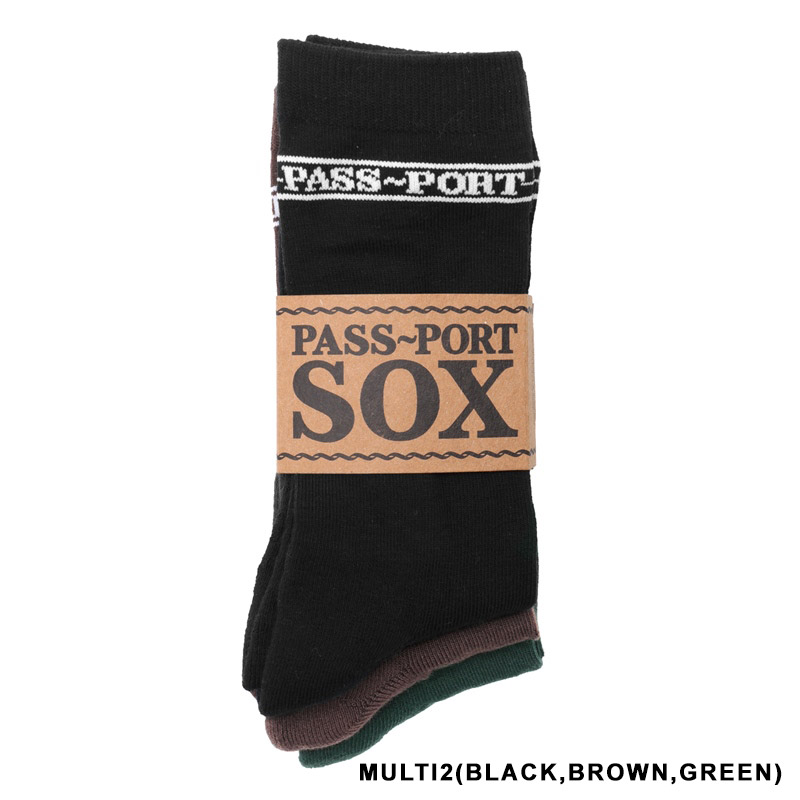 PASS PORT(パスポート)/ Hi Sox 3 Pack -4.COLOR-