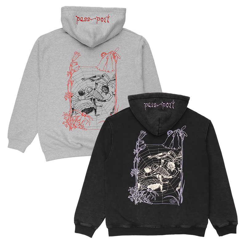 PASS PORT(パスポート)/ WEBBED BED ZIP HOODIE -2COLOR-