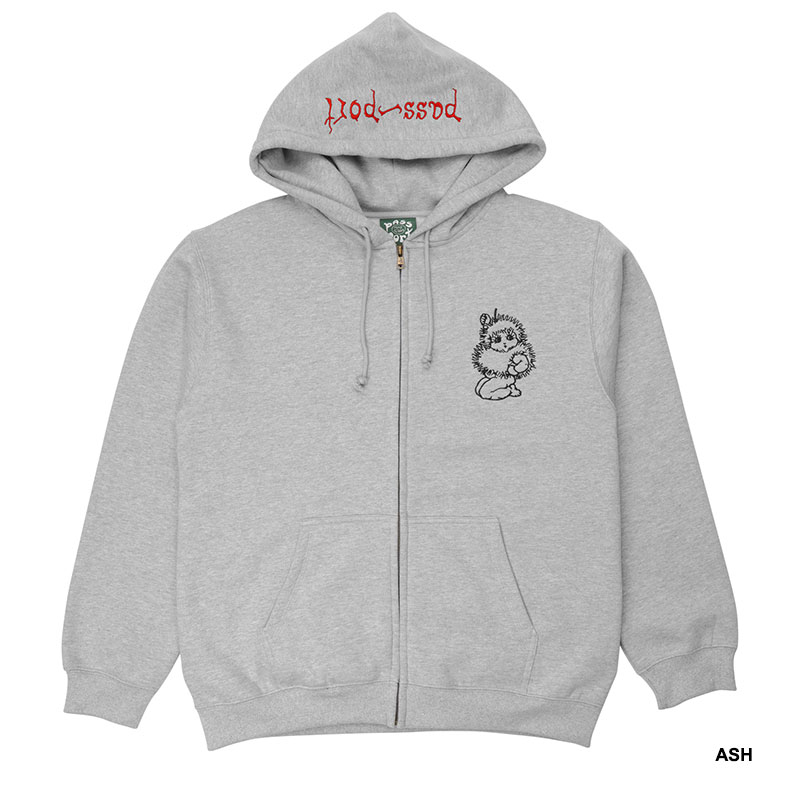 PASS PORT(パスポート)/ WEBBED BED ZIP HOODIE -2COLOR-
