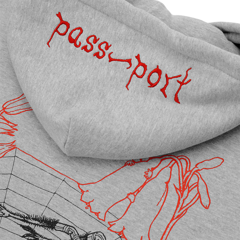 PASS PORT(パスポート)/ WEBBED BED ZIP HOODIE -2COLOR-
