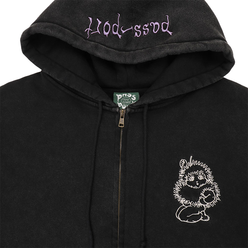 PASS PORT(パスポート)/ WEBBED BED ZIP HOODIE -2COLOR-