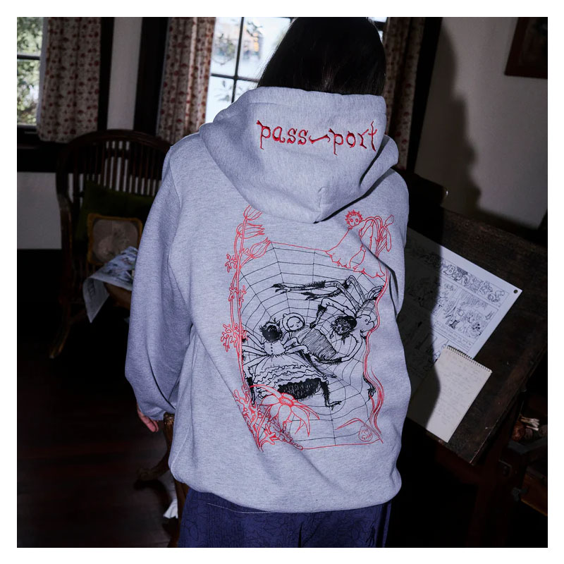 PASS PORT(パスポート)/ WEBBED BED ZIP HOODIE -2COLOR-