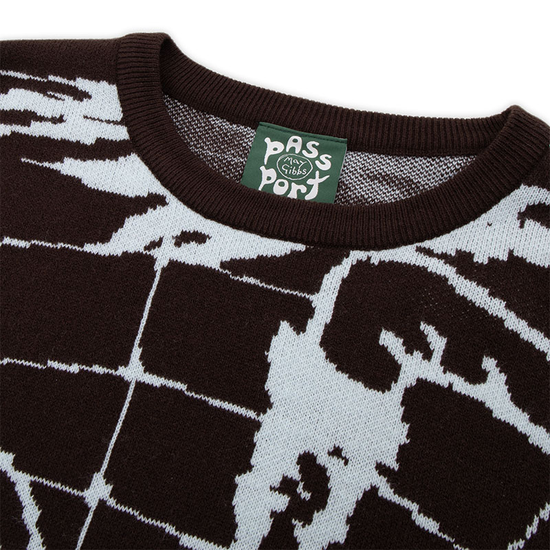 PASS PORT(パスポート)/ WEBBED BED KNIT SWEATER -2COLOR-