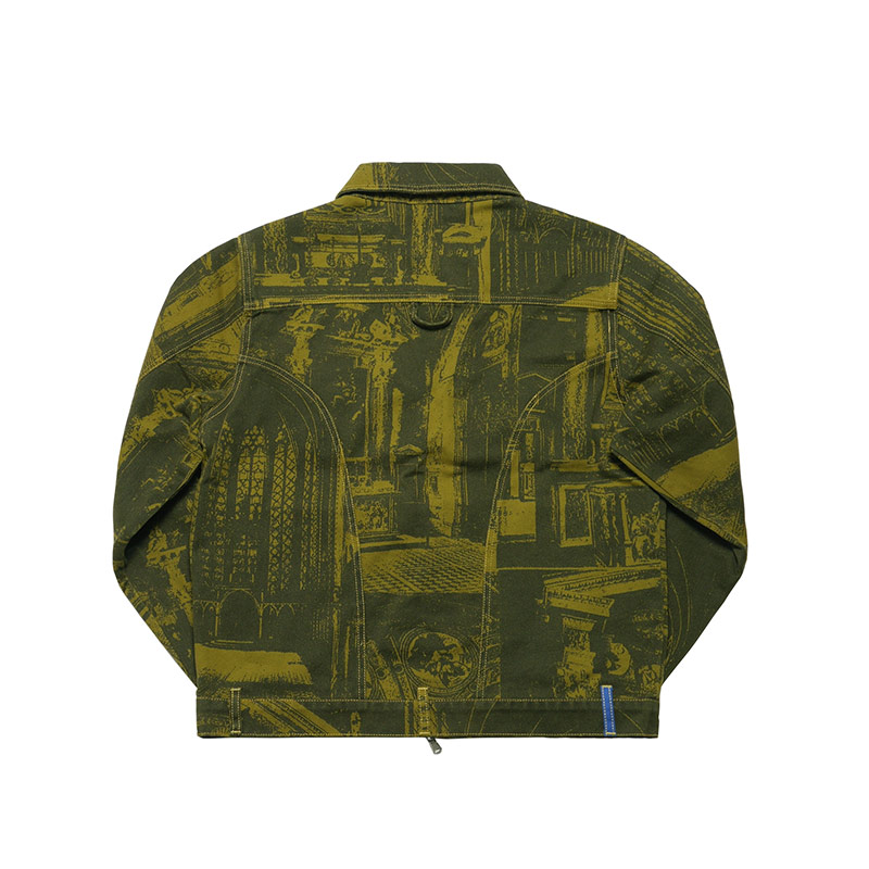 RASSVET(ラスベート)/ PRINTED CASTLE ZIP DENIM JACKET -MULTI-