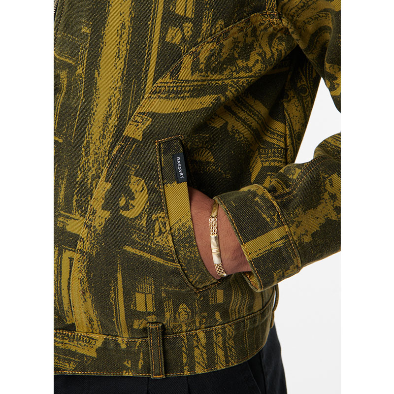 RASSVET(ラスベート)/ PRINTED CASTLE ZIP DENIM JACKET -MULTI-
