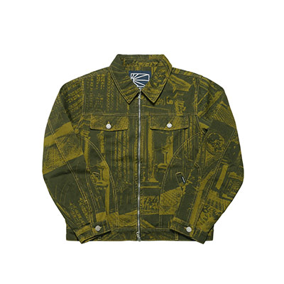 RASSVET(ラスベート)/ PRINTED CASTLE ZIP DENIM JACKET -MULTI-