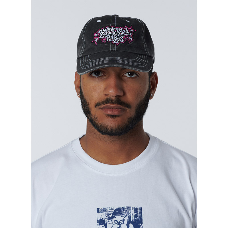 RASSVET(ラスベート)/ 6 PANEL CAP SAND BRUSHED TWILL WASHED -BLACK-