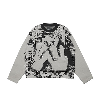 RASSVET(ラスベート)/ CAPTEK SWEATER KNIT -GREY-