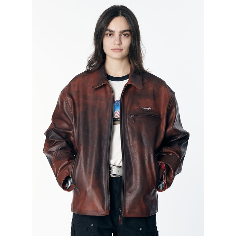 RASSVET(ラスベート)/ VINTAGE LEATHER JACKET -BROWN-