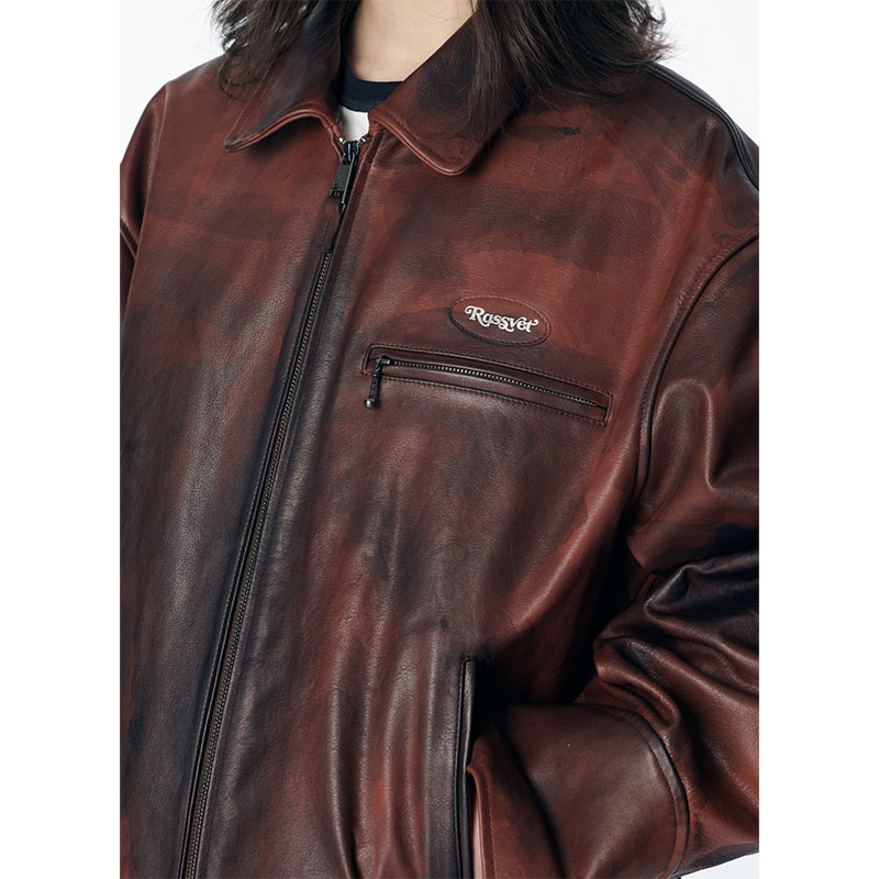 RASSVET(ラスベート)/ VINTAGE LEATHER JACKET -BROWN-