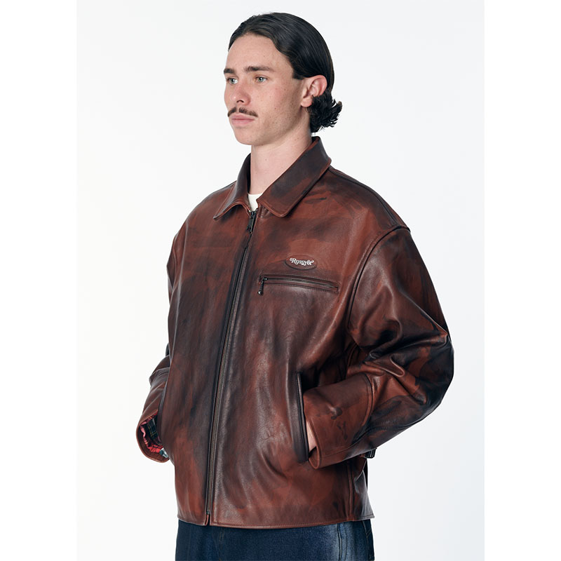 RASSVET(ラスベート)/ VINTAGE LEATHER JACKET -BROWN-