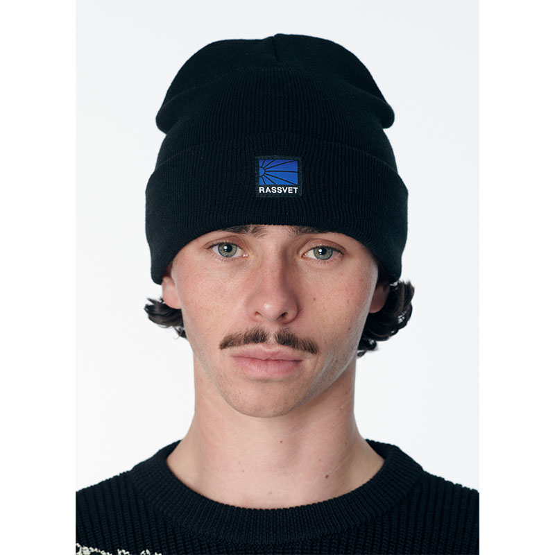 RASSVET(ラスベート)/ RASSVET LOGO BEANIE -BLACK-