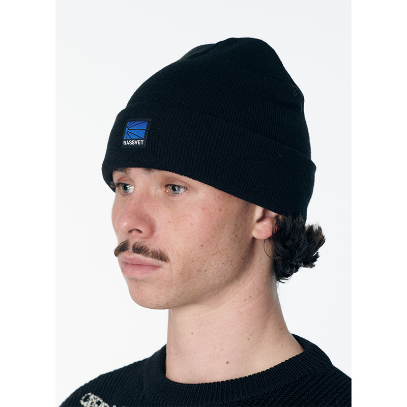 RASSVET(ラスベート)/ RASSVET LOGO BEANIE -BLACK-