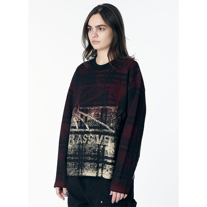 RASSVET(ラスベート)/ LOGO KNIT SWEATER -D.BROWN-
