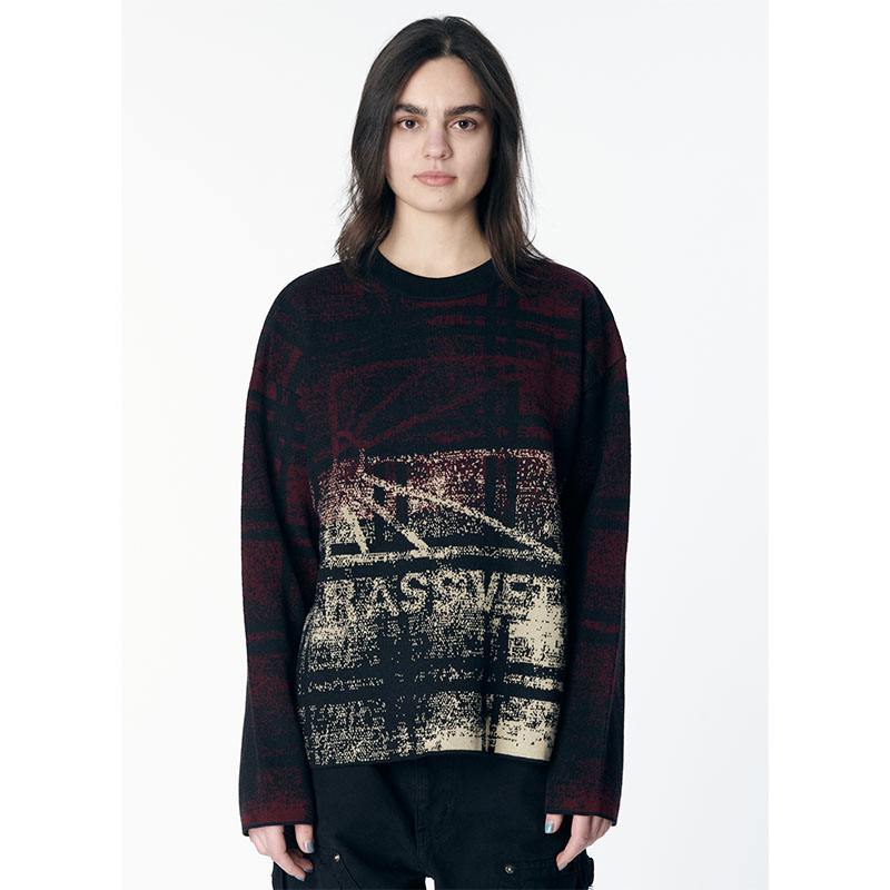 RASSVET(ラスベート)/ LOGO KNIT SWEATER -D.BROWN-