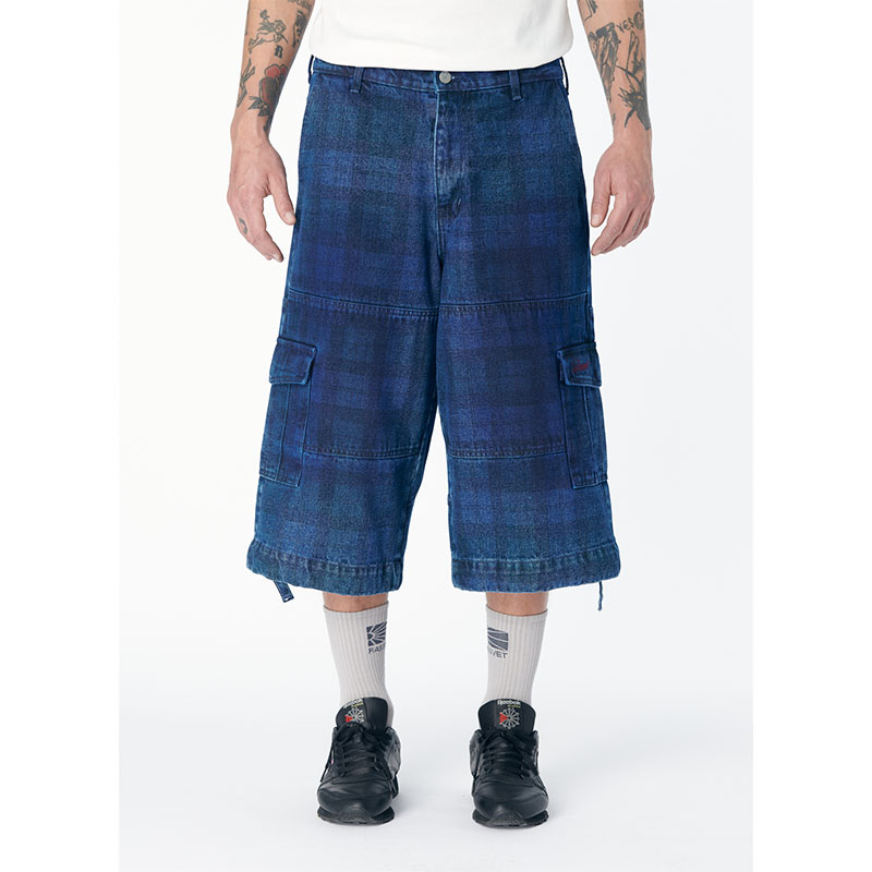 RASSVET(ラスベート)/ ALLOVER PRINTED DENIM CARGO 3/4 PANTS -MULTI-